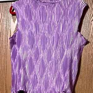 vintage- Pleated silky satin top textured sleeveless NWOT Rare blouse